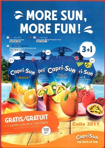 Colis Capri Sun 330 ml (3 + 1 Gratuit)